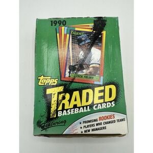 1990 Topps Traded Baseball Wax Box 36 Sealed Unopened Packs 7 Cards